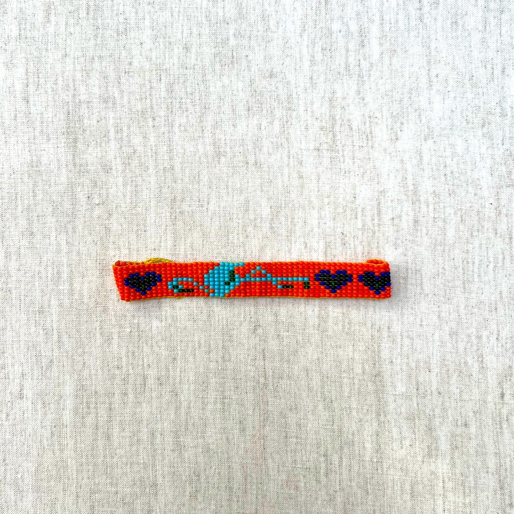 Handmade bracelet by the Wayuu Indigenous People of Colombia